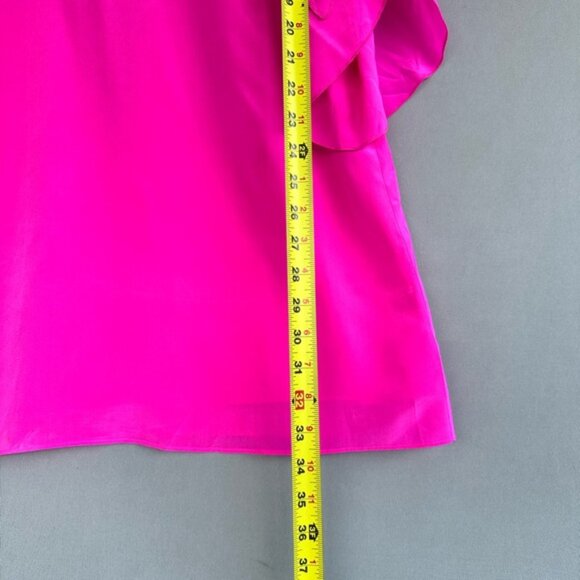 Lilly Pulitzer Avila Bright Pink Silk Gold Embellished Tie Sleeve Dress size M - Picture 7 of 9